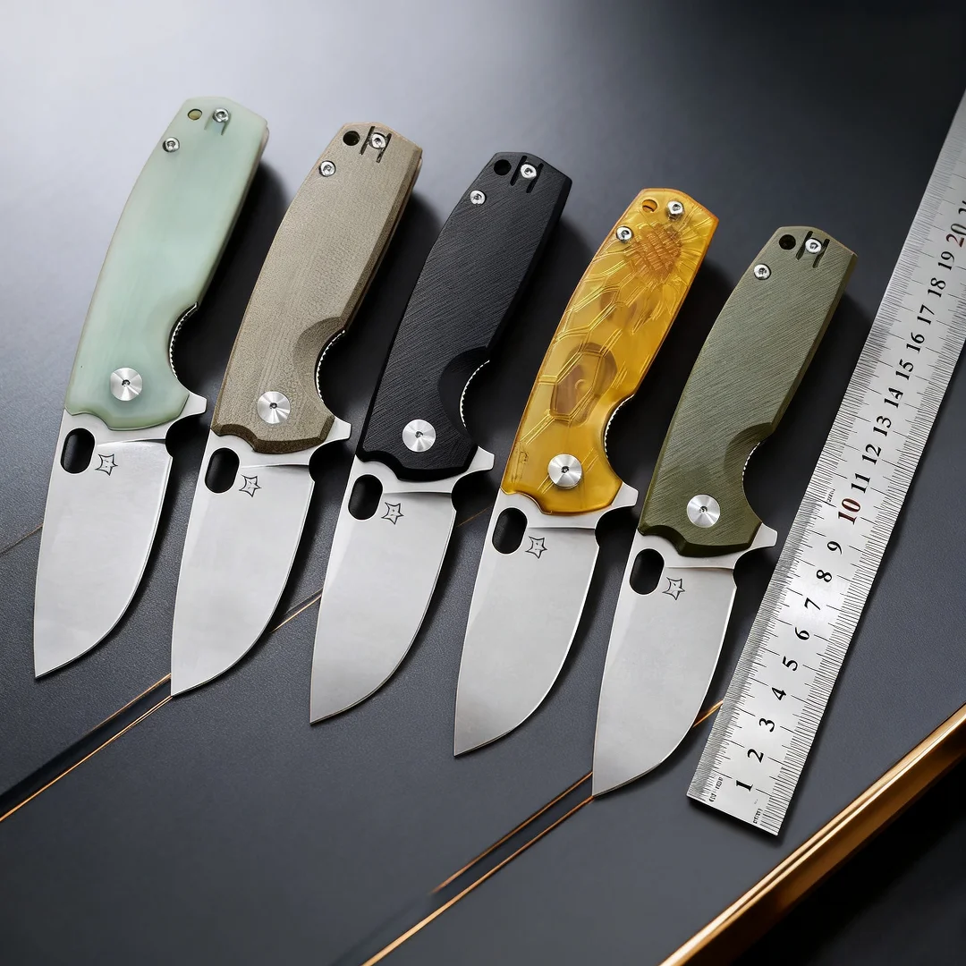 

FX604- Multi-color Rainbow Mini Folding Knife, EDC Personalized small knife, G10 handle Express Unboxing Sharp Fruit Knife