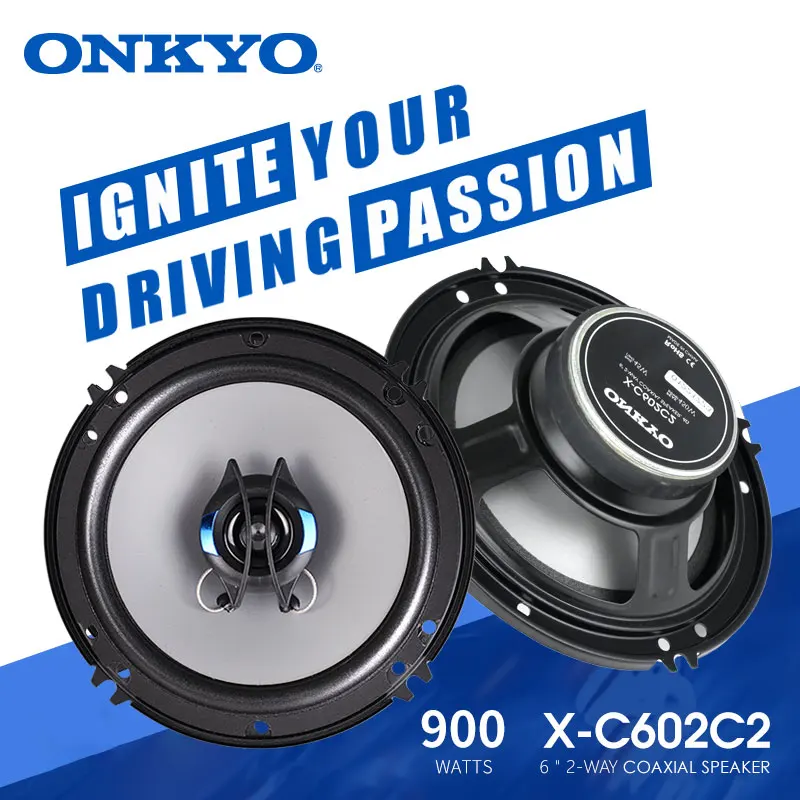 Altavoz de audio para coche Onkyo de 6.5 pulgadas con efecto de sonido HIFI de 900W, altavoz de coche de banda completa, agudos, medios, subwoofer, altavoz estéreo