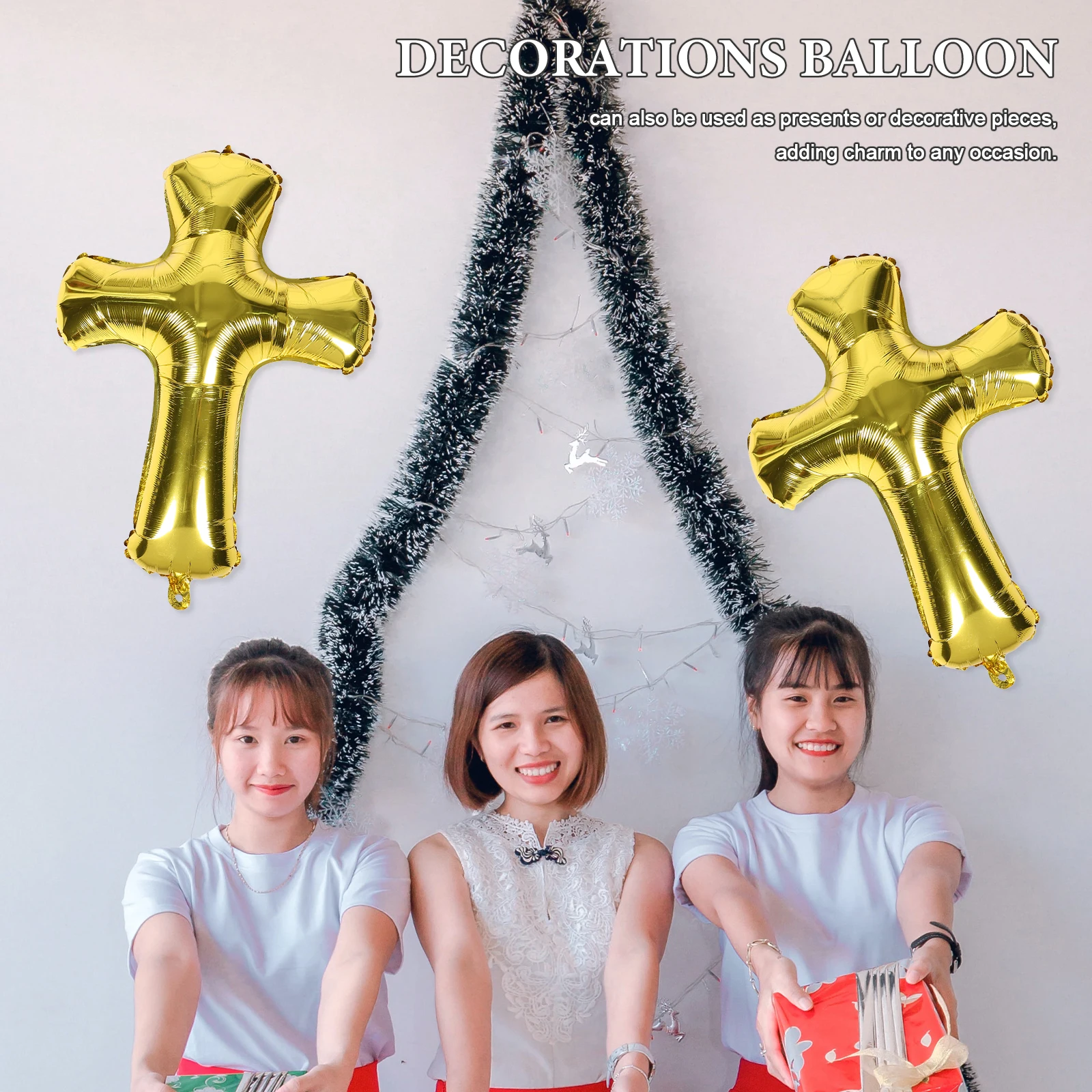 

Cross Shape Aluminum Foil Balloons Baby Shower Baptism Birthday Party Decorations Balloon For Sacrament Christening Wedding