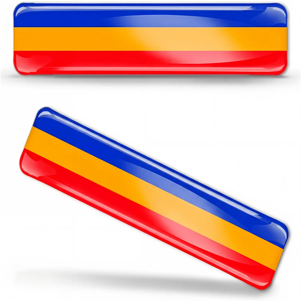 2 x Adesivos de Silicone 3D em Formato de Cúpula, Bandeira Nacional da Romênia, para Carro, Moto, Capacete, Celular, Tablet, Mala