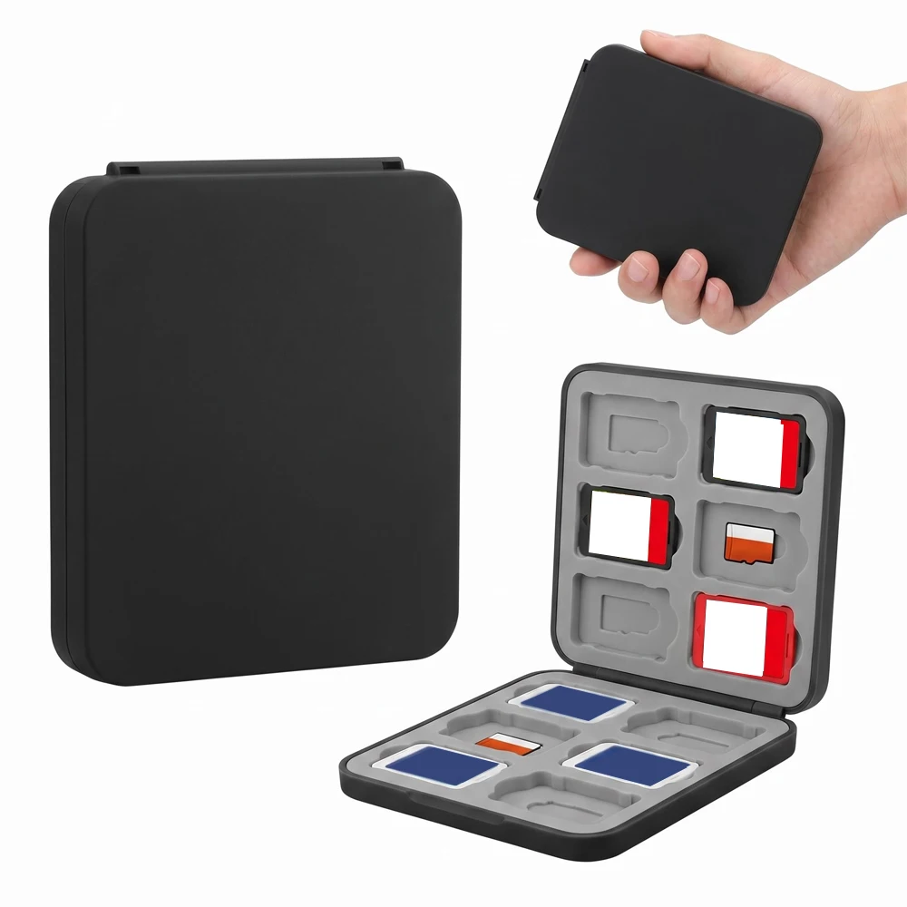 Estojo Magnético para Cartões de Jogo com 12 Slots para Nintendo Switch1/2/OLED/Lite, Caixa Organizadora de Armazenamento Rígida, Protetor de Cartões SD/TF