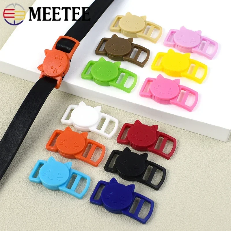 50/100/200Pcs Meetee 10mm Plastic Quick Side Release Buckle Adjustable Safety Clasp Cat Dog Collar Webbing Strap Hook Accessory
