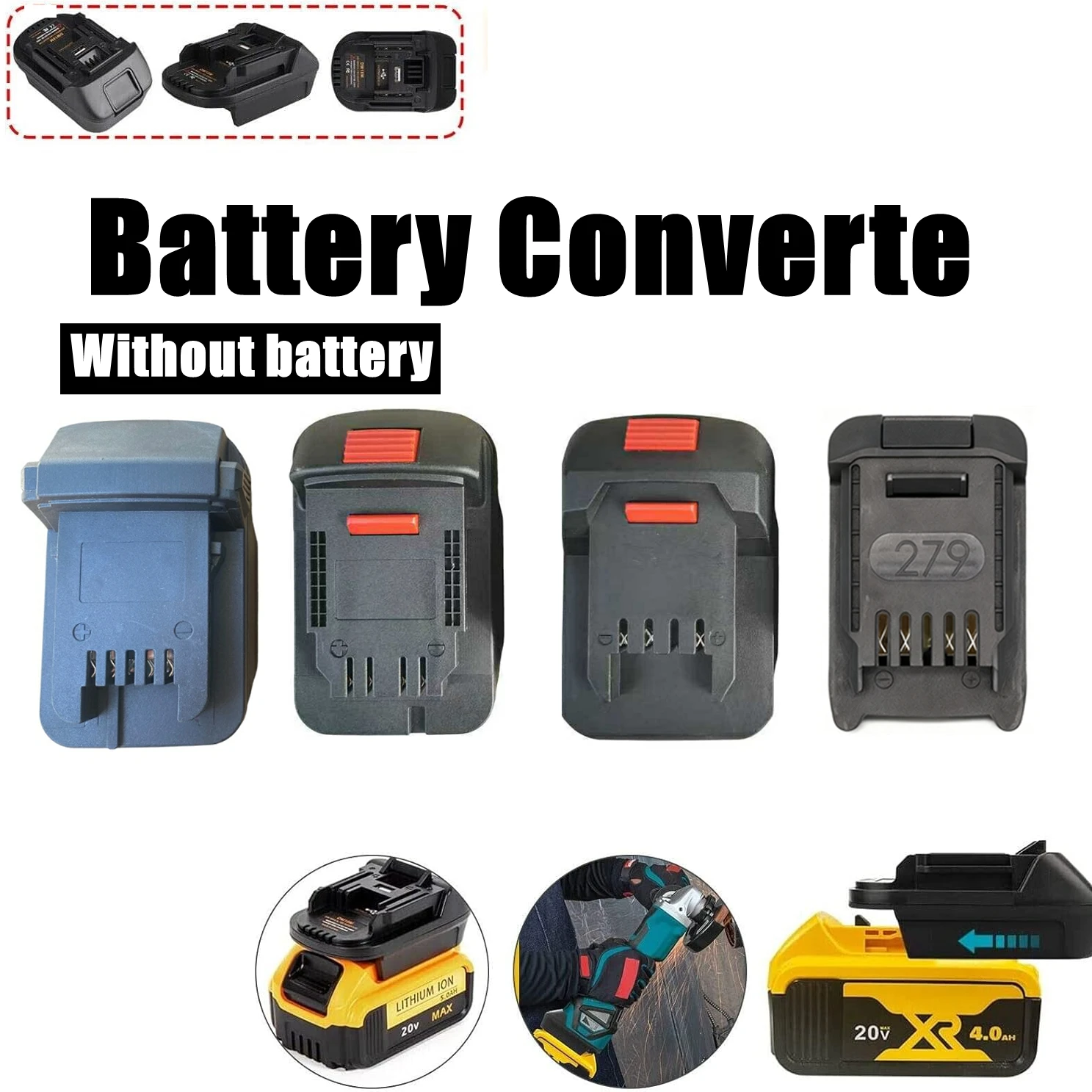 Adapter-Konverter für Makita 18 V Li-Ionen-Akku auf Dewalt/Milwaukee/Lidl Parkside X20V Li-Ionen-Werkzeug-Adapter, Elektrowerkzeug-Zubehör