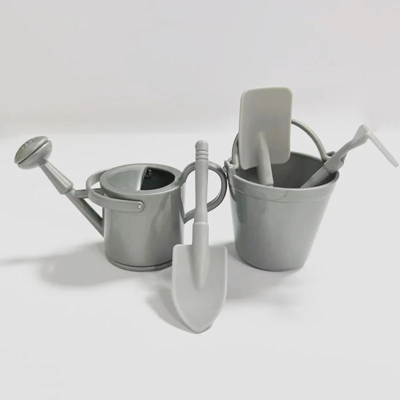 5Pcs Mini Garden Tool Set Simulation Bucket Shower Shovel Tool Model DIY Sand Table Scene Decor Materials Diorama Accessories