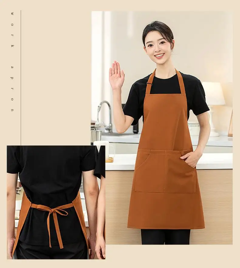 Grembiuli da cucina con logo personalizzato per donna uomo impermeabile chef lavoro grill ristorante bar negozio caffè bellezza unghie studi uniforme
