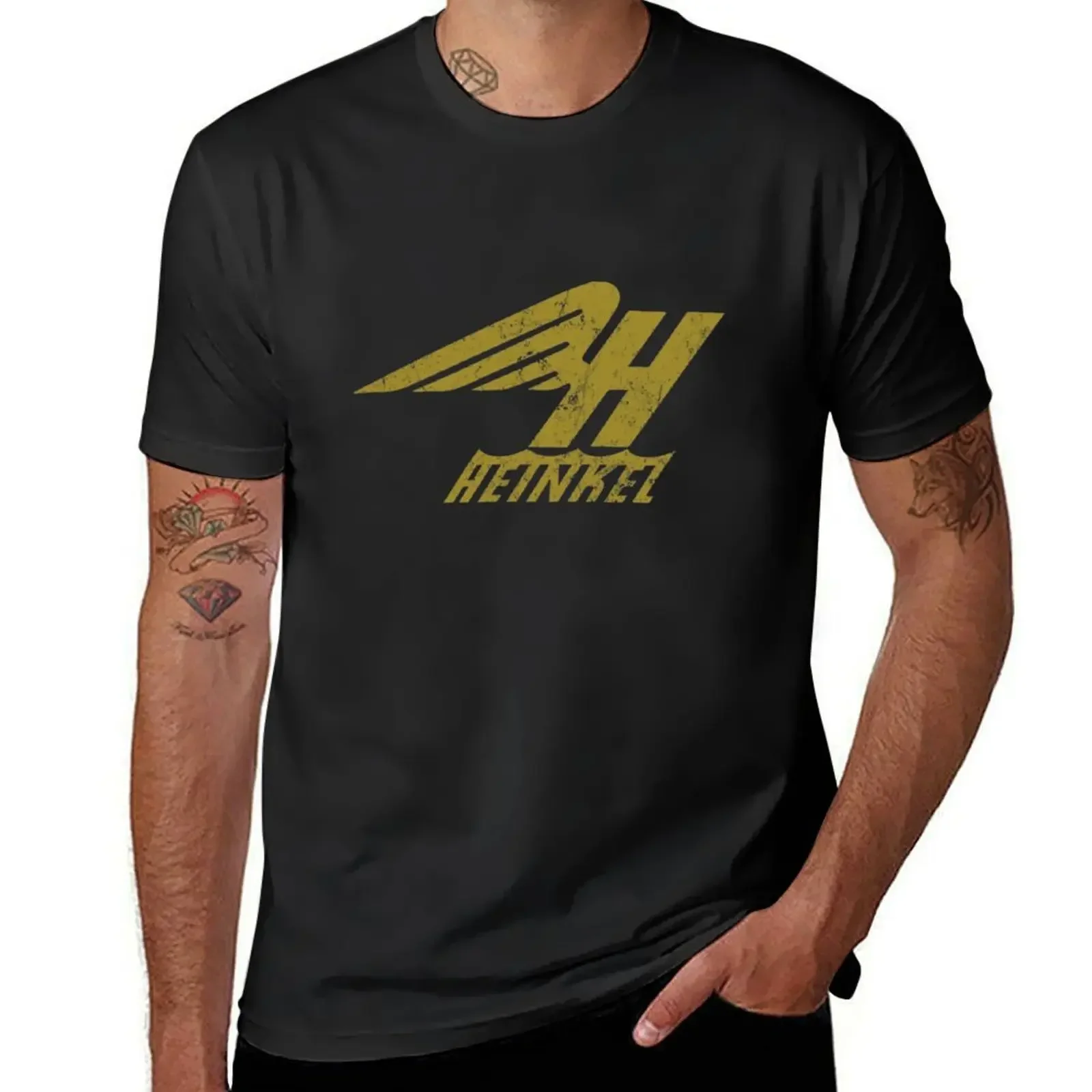 Heinkel Aircraft T-Shirt oversizeds sports fans boys animal print mens graphic t-shirts hip hop