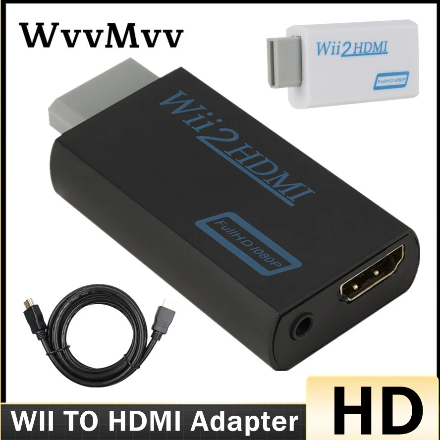 

Full HD 1080P Wii To HDMI-compatible Adapter Converter 3.5mm Audio For PC HDTV Monitor Wii2 To HDMI-compatible Converter Adapter