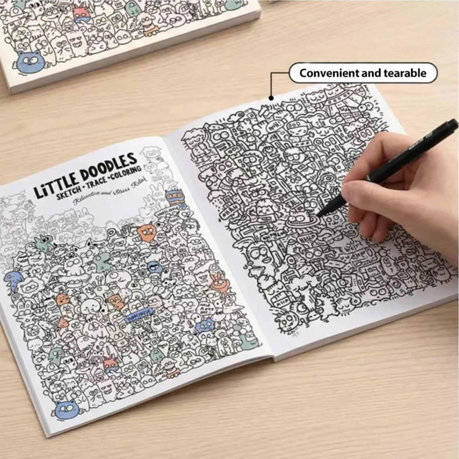 Doodle Coloring Book For Adults Mindfulness Stress Relief Activity Cute Doodles Patterns Trace Color Book For Women Men Adults