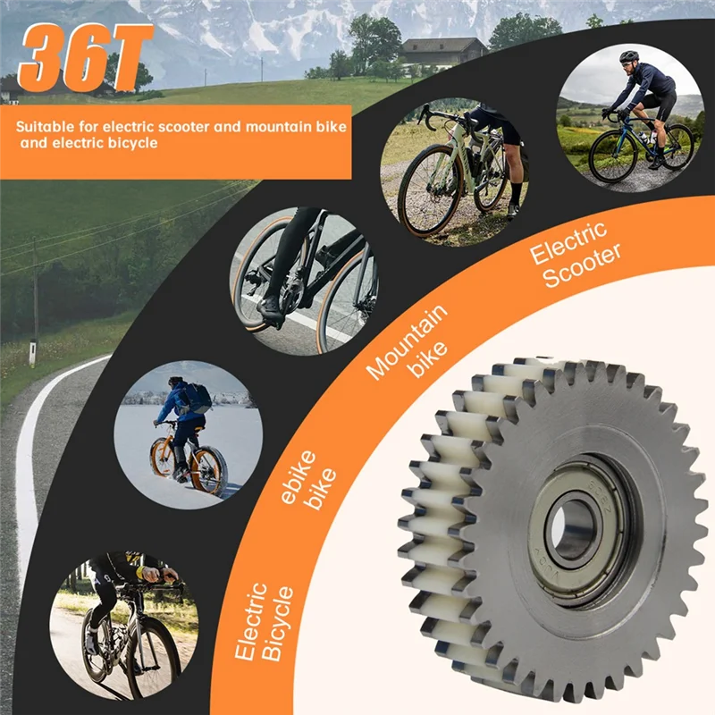 ABBK-3 шт. 36T шестерня с стопорным кольцом для двигателя 500 Вт для двигателя-концентратора Bafang Mxus, нейлоновая шестерня, износостойкие стальные аксессуары для шестерен