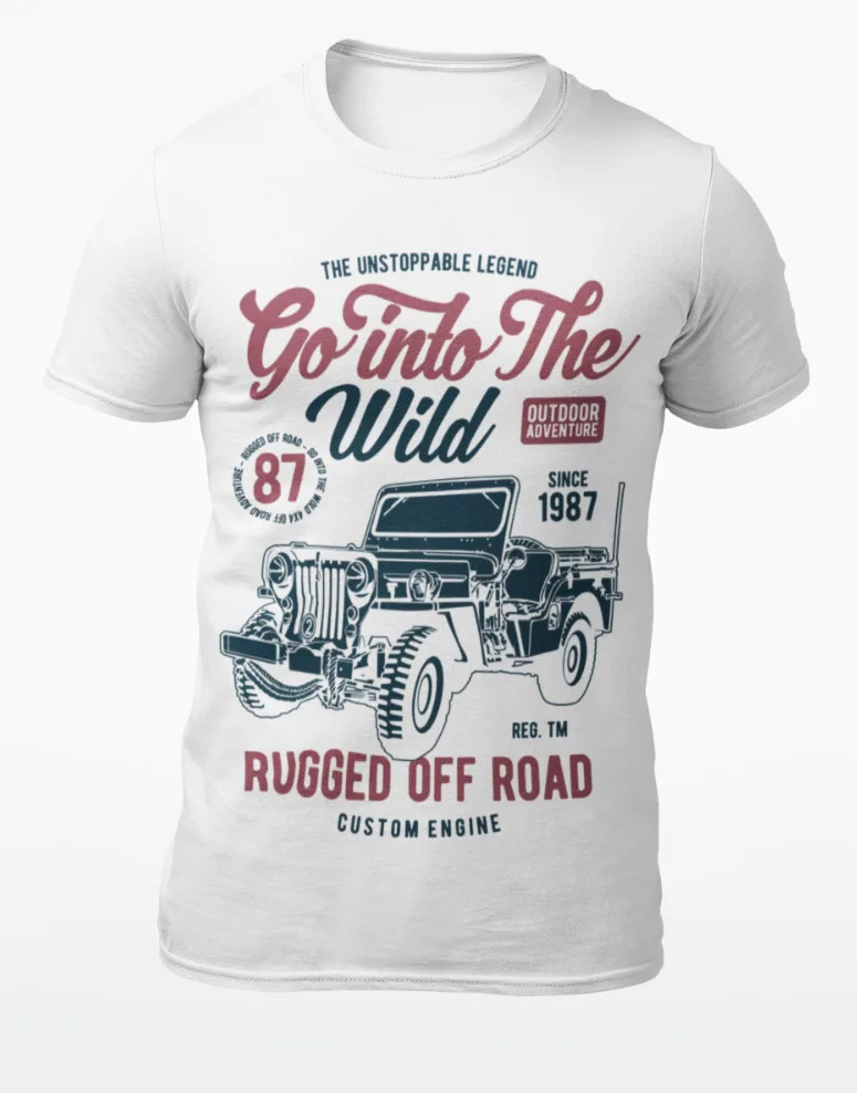 Go Into The Wild - Cars Men's T-Shirt - Women's T-Shirt High Quality 100%Cotton Short Sleeve