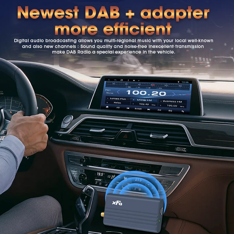 Srnubi Car Radio Digital DAB+ Amplified Antenna Adapter for European and Australian Car Stereo Android Car Accessories