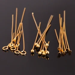 Lote de 100 Pines de cabeza plana de acero inoxidable 316, pasadores de cabeza de bola, pasadores de cabeza de Metal para accesorios de fabricación de joyas DIY