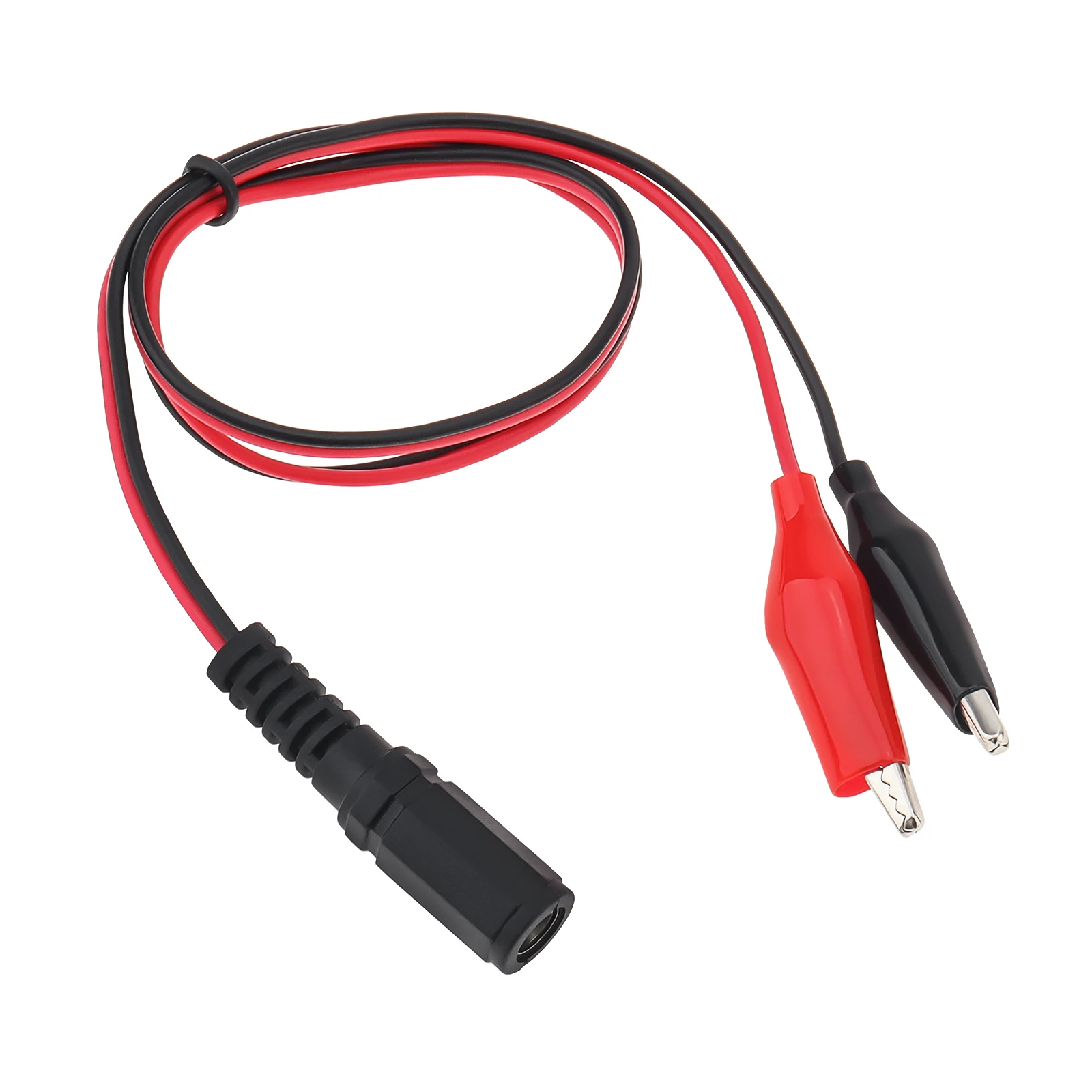 DC Female Jack to Dual Alligator Clip Connector Cable Wire Line Adapter 22AWG Power Cable Connectors 2.1 x 5.5mm
