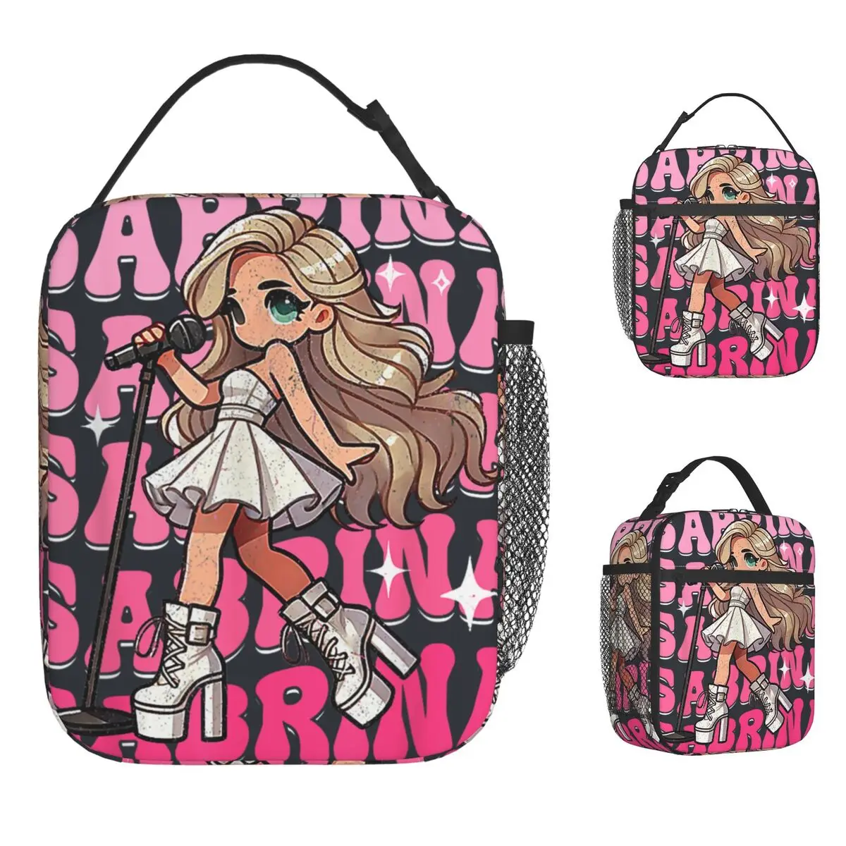 I Love Sabrina Groovy Birthday Lunch Bag Portable Lunch Box Men Travel Print Cooler Bag Cute Waterproof Thermal Lunch Bags