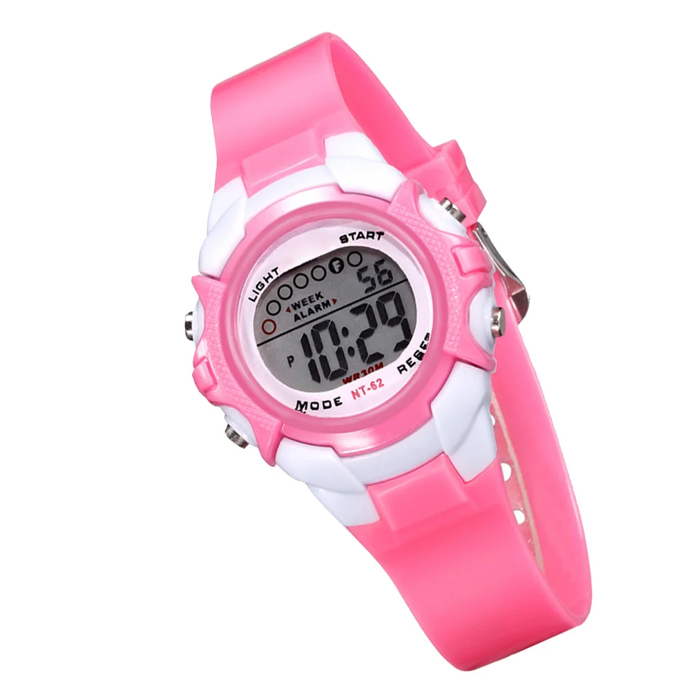 

Waterproof Luminous Watch Pink Creative Electronic Watch Birthday Gift Night Glow for Students