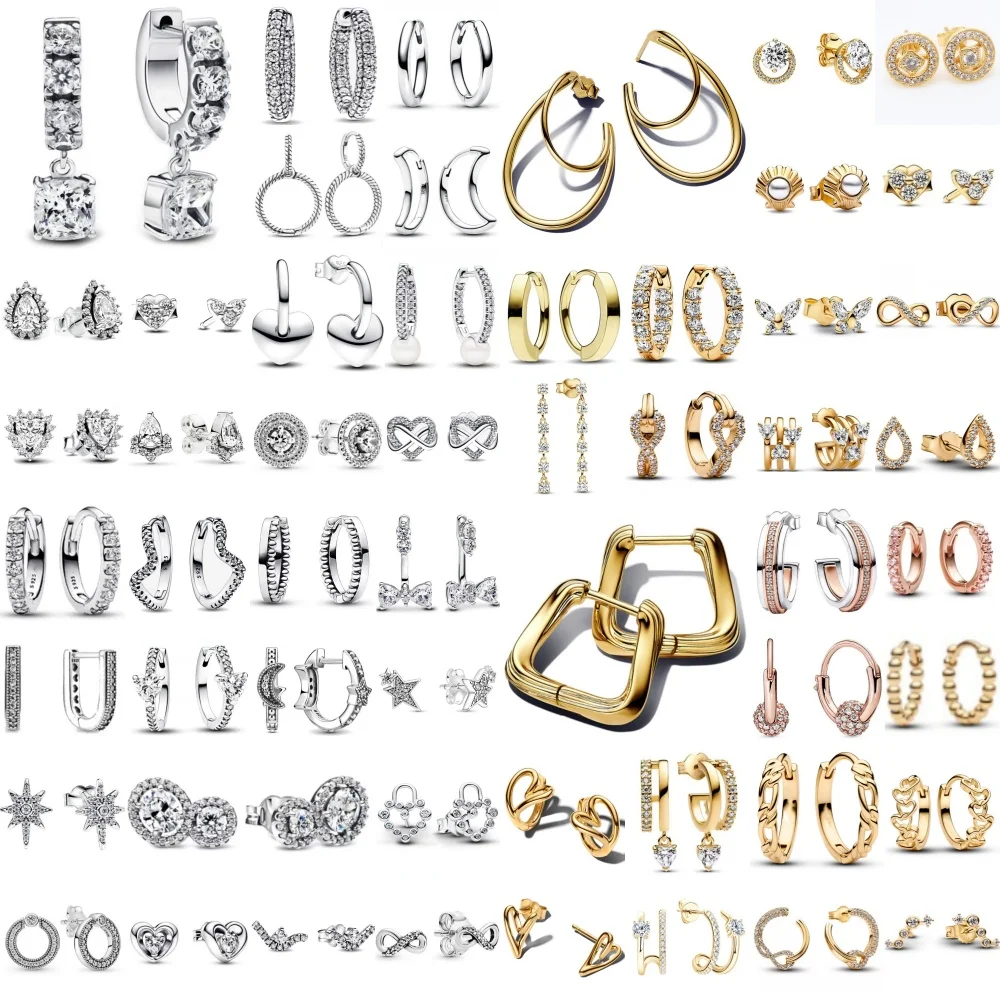 Hot Selling 925 Silver,Heart-Shaped,Shell,Bow,Pentagram Earrings Suitable For European Women To Wear Exquisite Jewelry ﻿