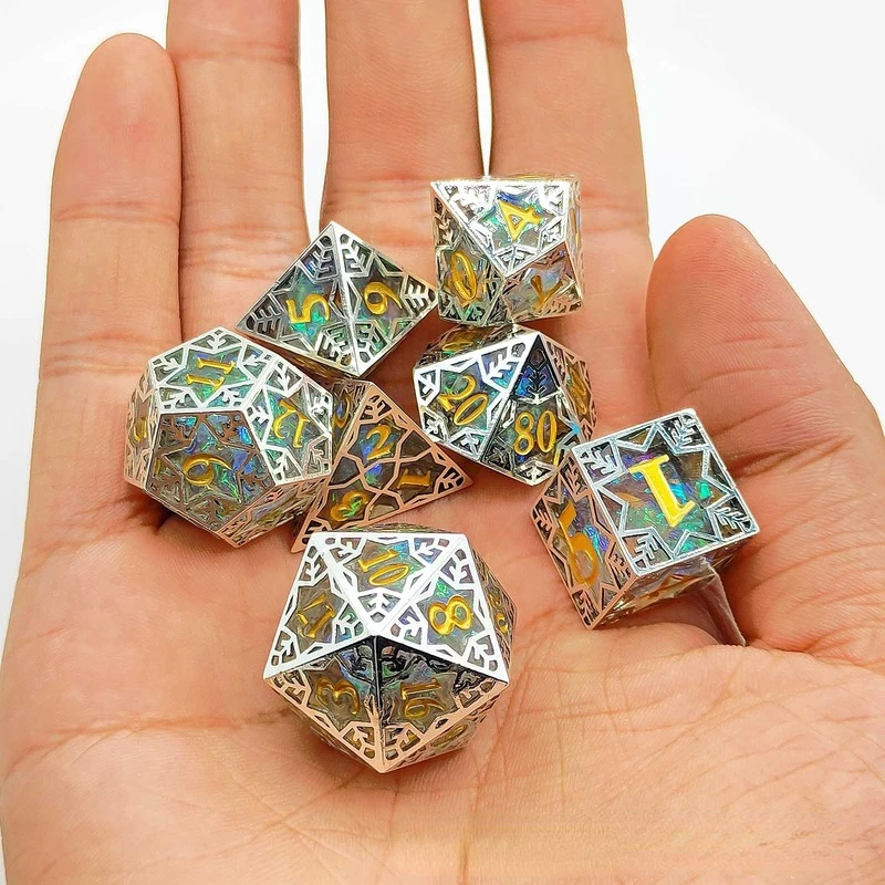 

7Pcs/set Foreign Trade Explosion High-grade Metal Resin Dice Set Board Game DICE