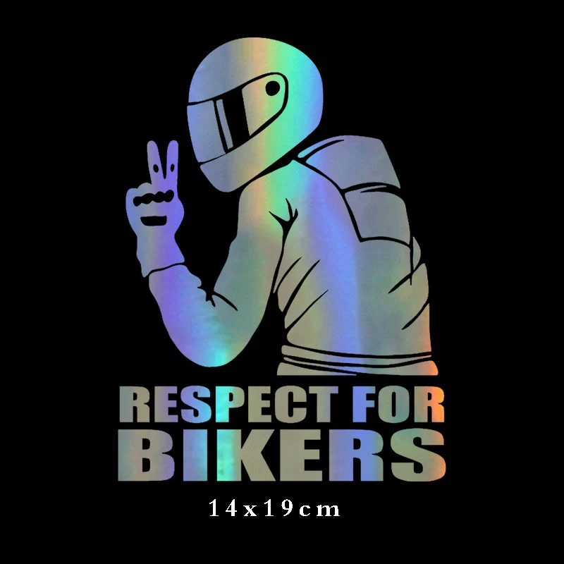 Respect for Bikers Car Stickers Funny Auto Sticker Creative Decals Waterproof Sunscreen Accessories PVC,13cm*20cm