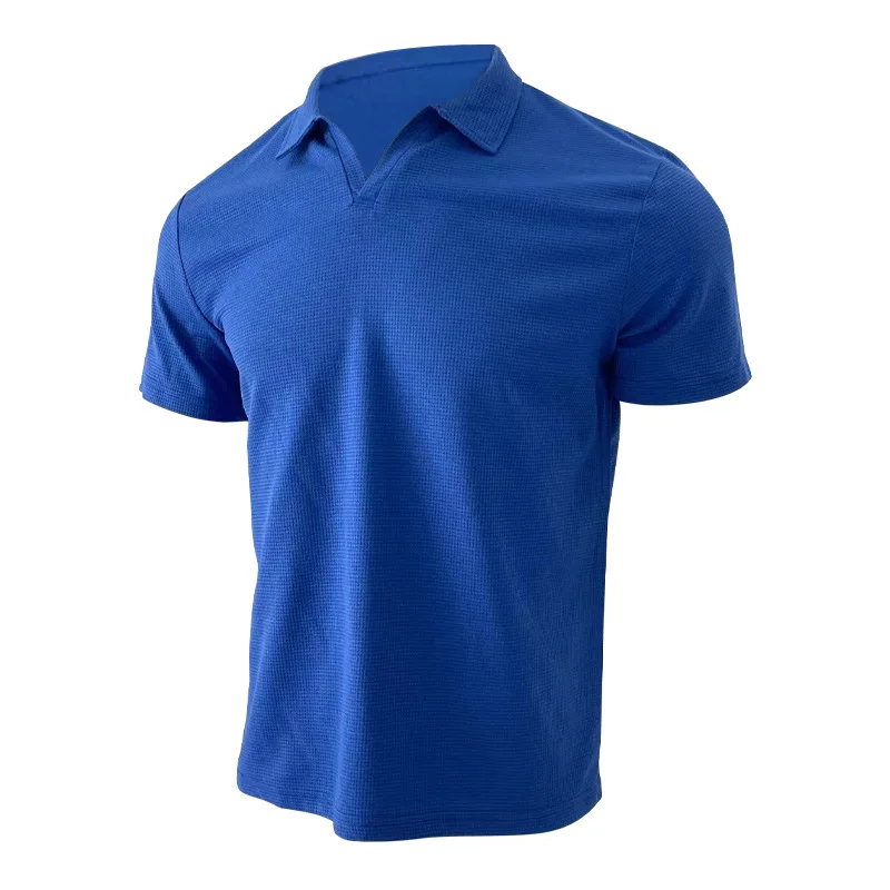 2024 Sommer neue Polo kragen Casual Fashion Herren bekleidung schwere Waffel Kurzarm einfarbig Casual vcollar polos hirt – Detail 20
