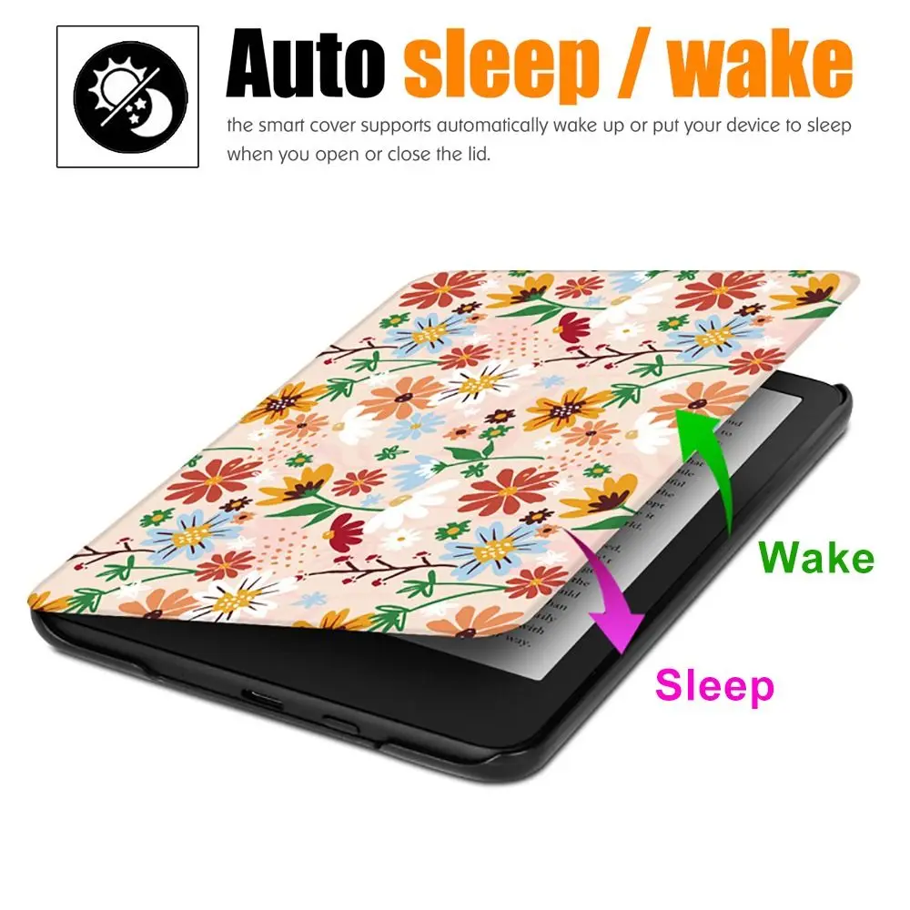 with Hand Support e-Reader Case PU Leather Auto Sleep/Wake Folio Cover for Kindle Paperwhite 2024 7 inch (12th Gen)/Colorsoft
