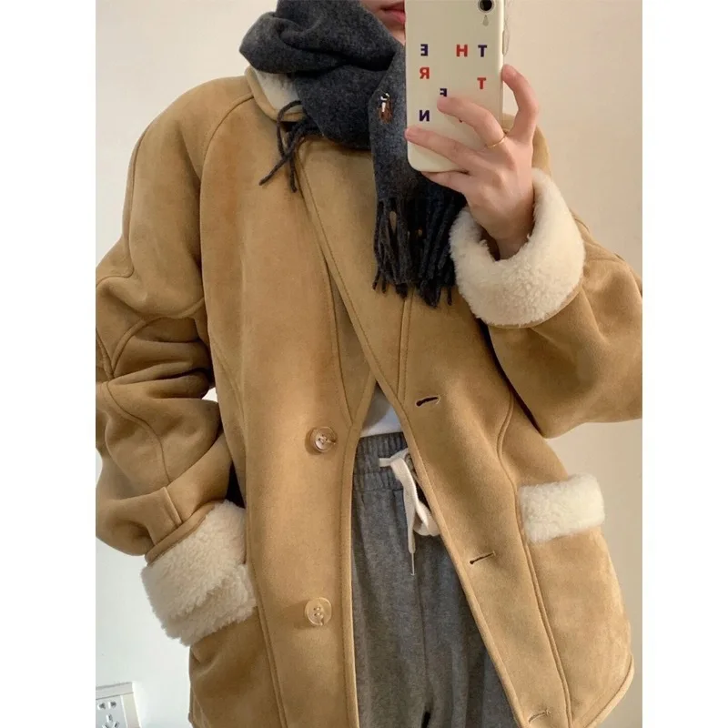 

2023 Winter Vintage Casual Style Patchwork Double Breasted Belted Jacket Fashion Women's Office Lady Style Parkas Trench Coat