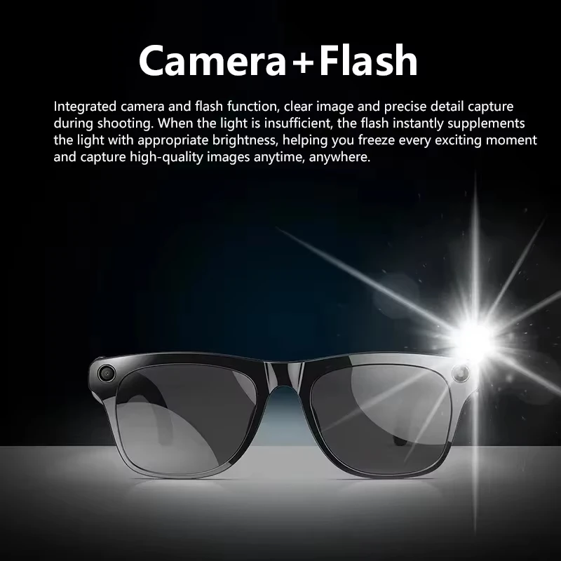 Lenovo AI 8K 1600MP HD Smart Glasses Chat GPT Touch Control Sunglasses Music Player Bluetooth Call Translator Voice Assistant