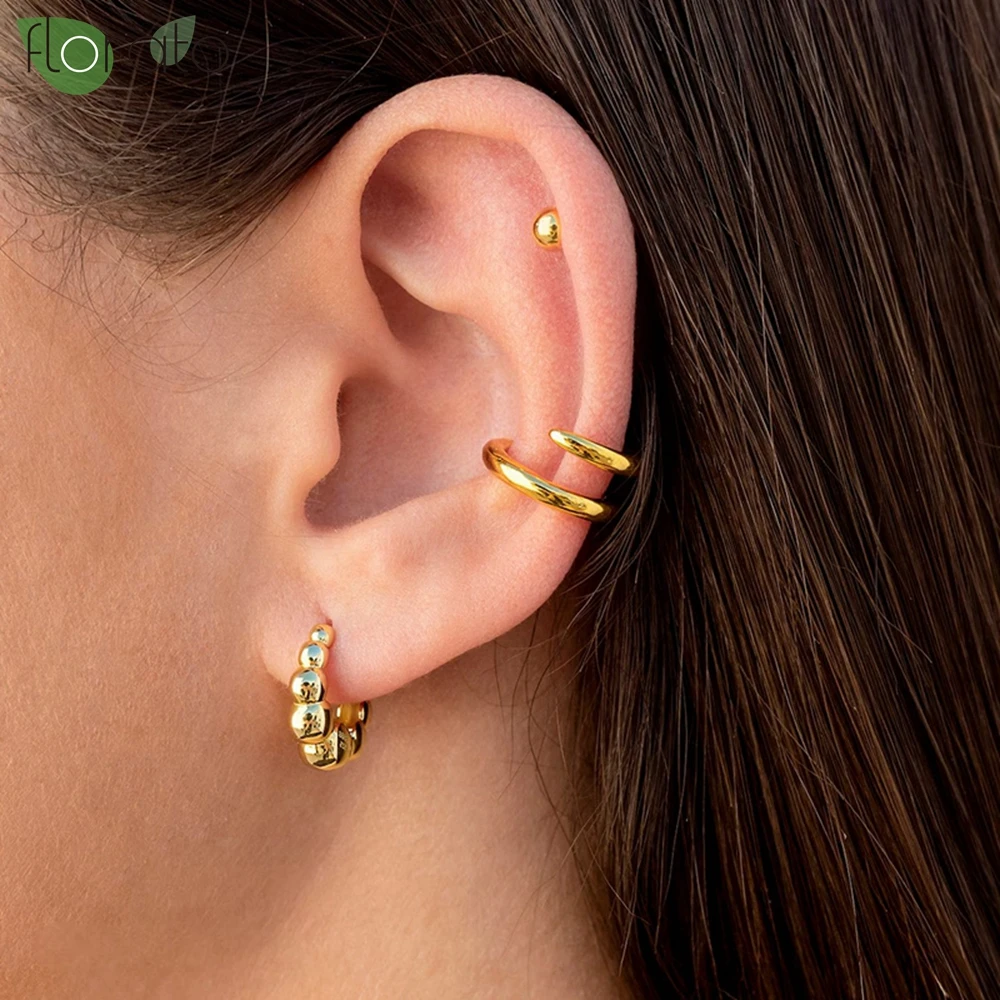 1 قطعة الذهب اللون موضة Minilist لا ثقب الأذن الكفة أقراط للمرأة وهمية ثقب الأذن مقاطع أقراط للنساء الأصفاد