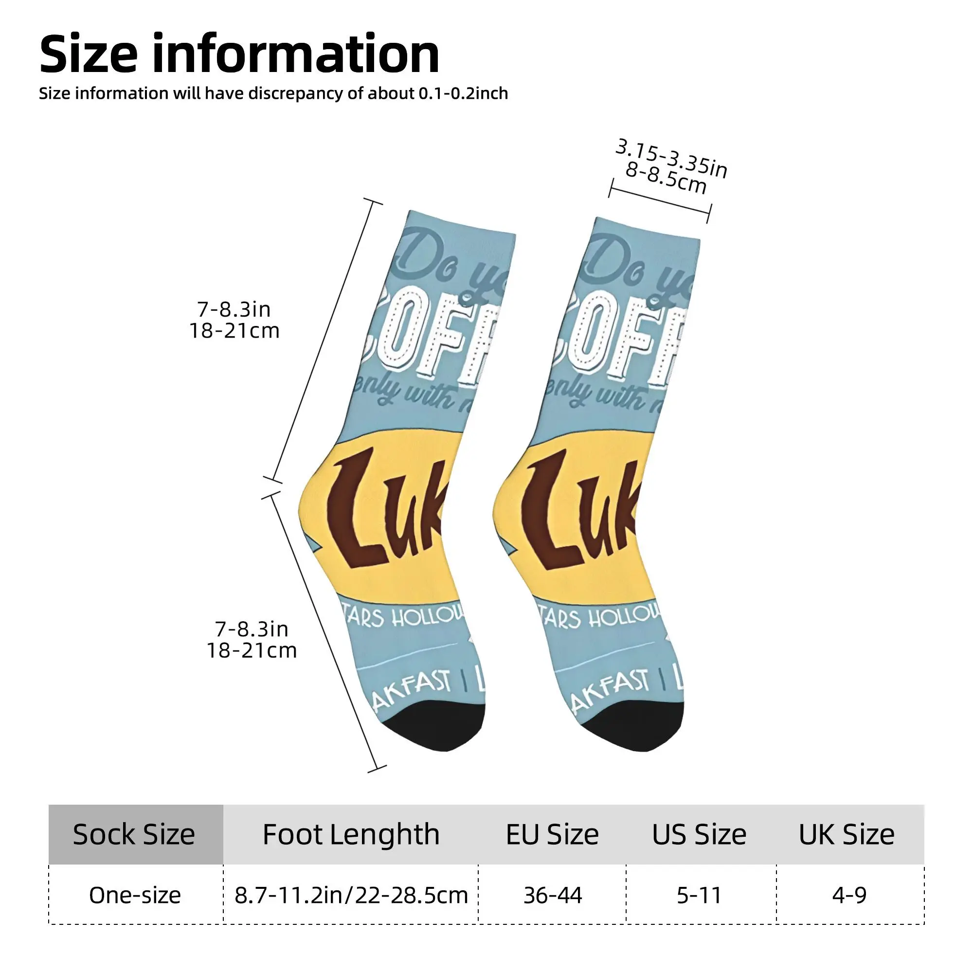 Gilmore Girls Lukes I Drink Coffee Like  Socks Casual Autumn Anti Slip Unisex Men Socks Quality Design Skateboard Socks