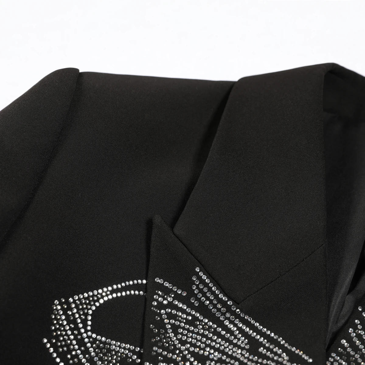 Spring Autumn New Spot Women's Slimming Suit Jacket - High-Quality High-End Heavy Industry Hot Stamping Long Sleeve Top