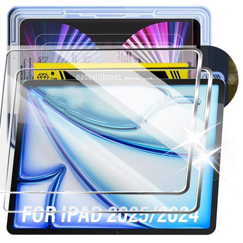 

Устойчивые к царапинам пленки для планшетов для iPad 2025 Защитные пленки из закаленного стекла 9H Простая установка для iPad (A16) 11th/Air11/Air13