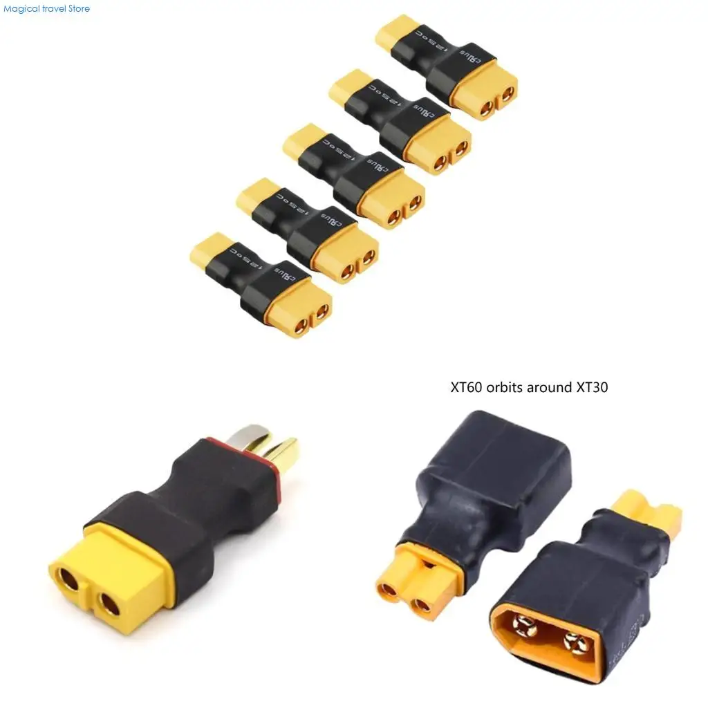 N2UB XT60 To T Plug Adapter High Compatibility For Drones Batteries Metal Contacts
