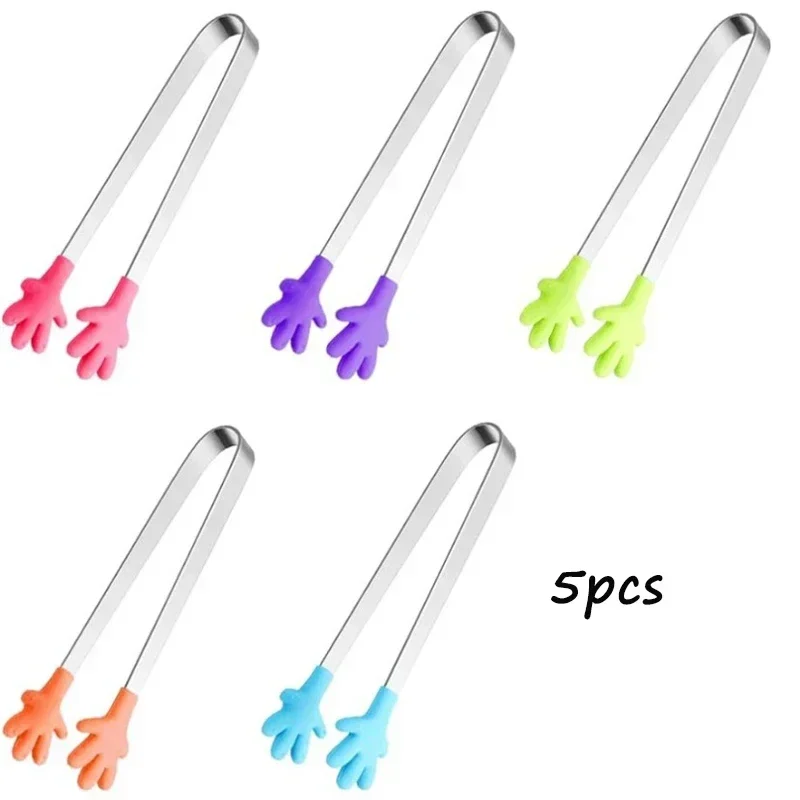 5 Stück Mini-Zange, handförmige Silikon-Lebensmittelzange, 12,7 cm große Kinderzange für Zuckerwürfel, Küchenzange, perfekt für Kinder – Detail 12
