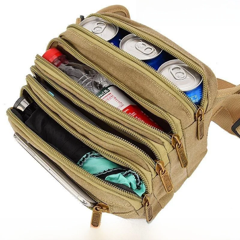 

Large Capacity Canvas Waist Bag for Business Women's Stall Selling Waterproof Wearable Multi-Functional Money Collecting Bag