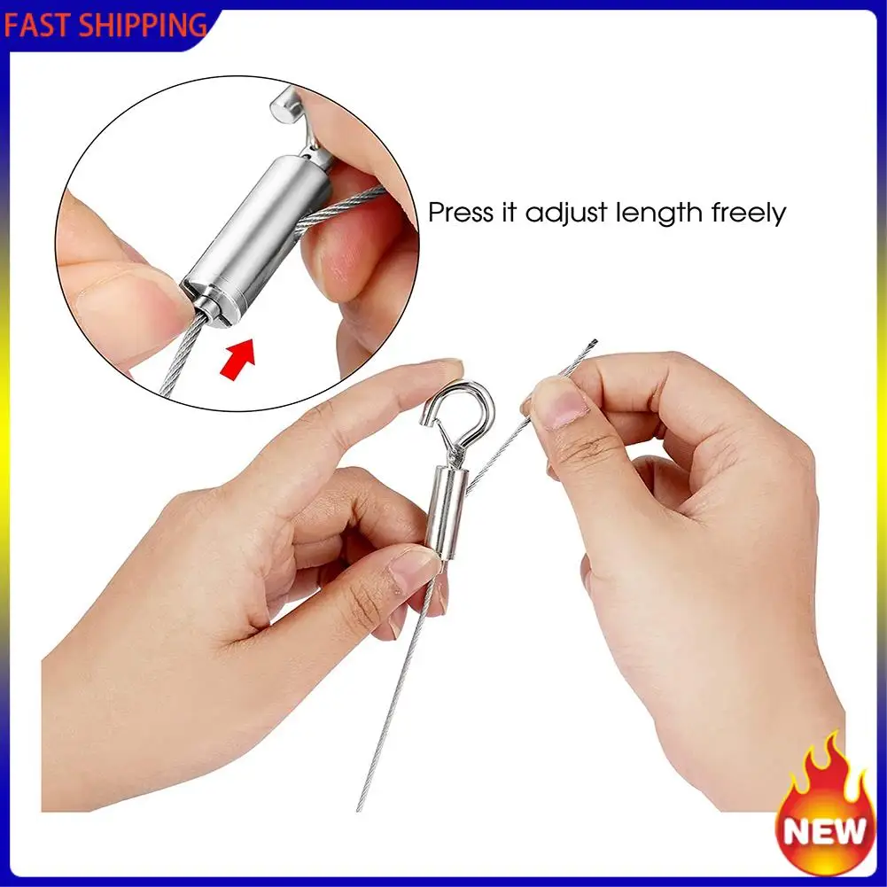 Hot Trend-6 uds cuerda de alambre de acero inoxidable de alta resistencia, cable colgante de imagen ajustable de 2M para lámpara de luz de Hardware colgante de espejo