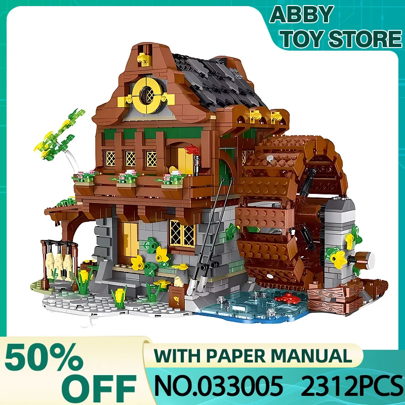 

XMORK 033005 MOC Medieval Watermill Ancient Model Modular Building Blocks Bricks Puzzle Assembly DIY Toy Christmas Gift For Kids