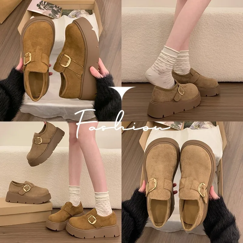 Thick-soled Height-increasing Fully Enclosed Women's Shoes 2026 New Spring Casual Retro Loafers view 3