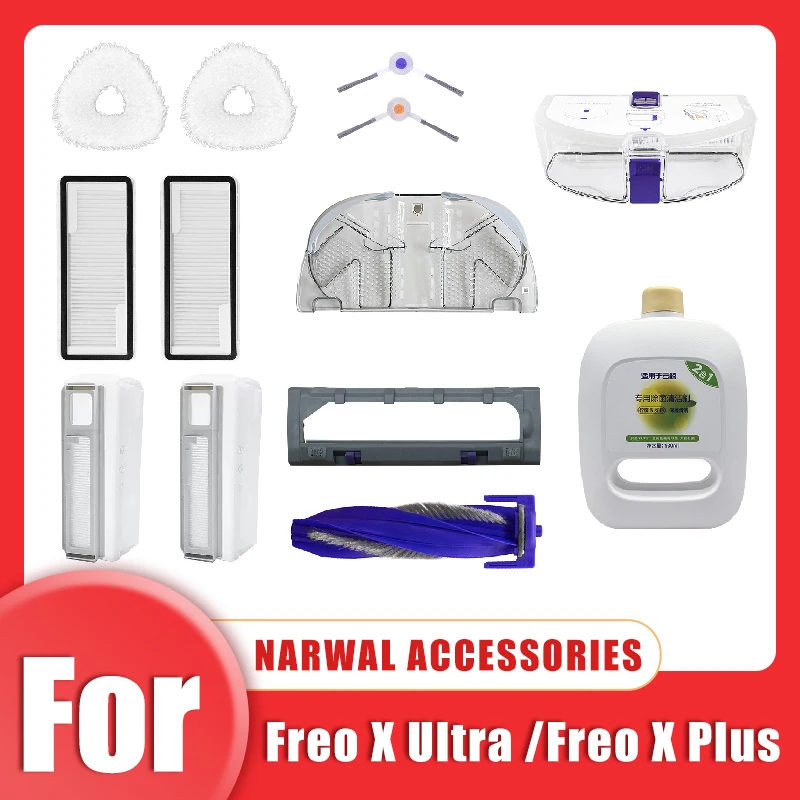 Pièces de rechange pour aspirateur robot Narwal Freo X Ultra, brosse latérale, filtre HEPA, tampon de vadrouille, accessoires de remplacement