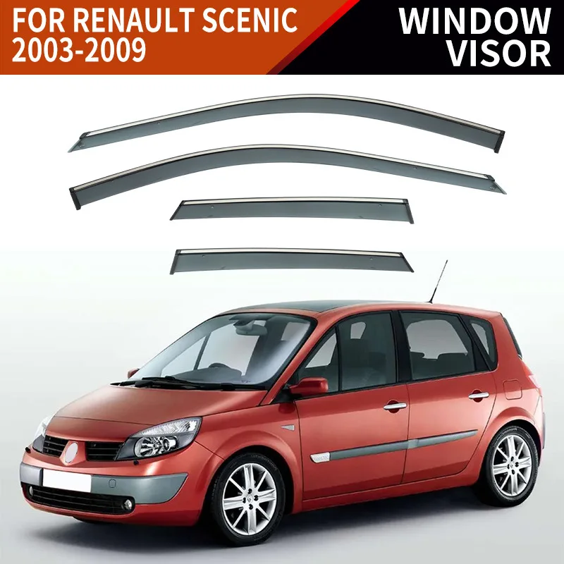 For Renault Scenic 2003-2009 Car Window Visor Awning Shelters Windshield Side Window Rain Sun Shade Auto Accessories