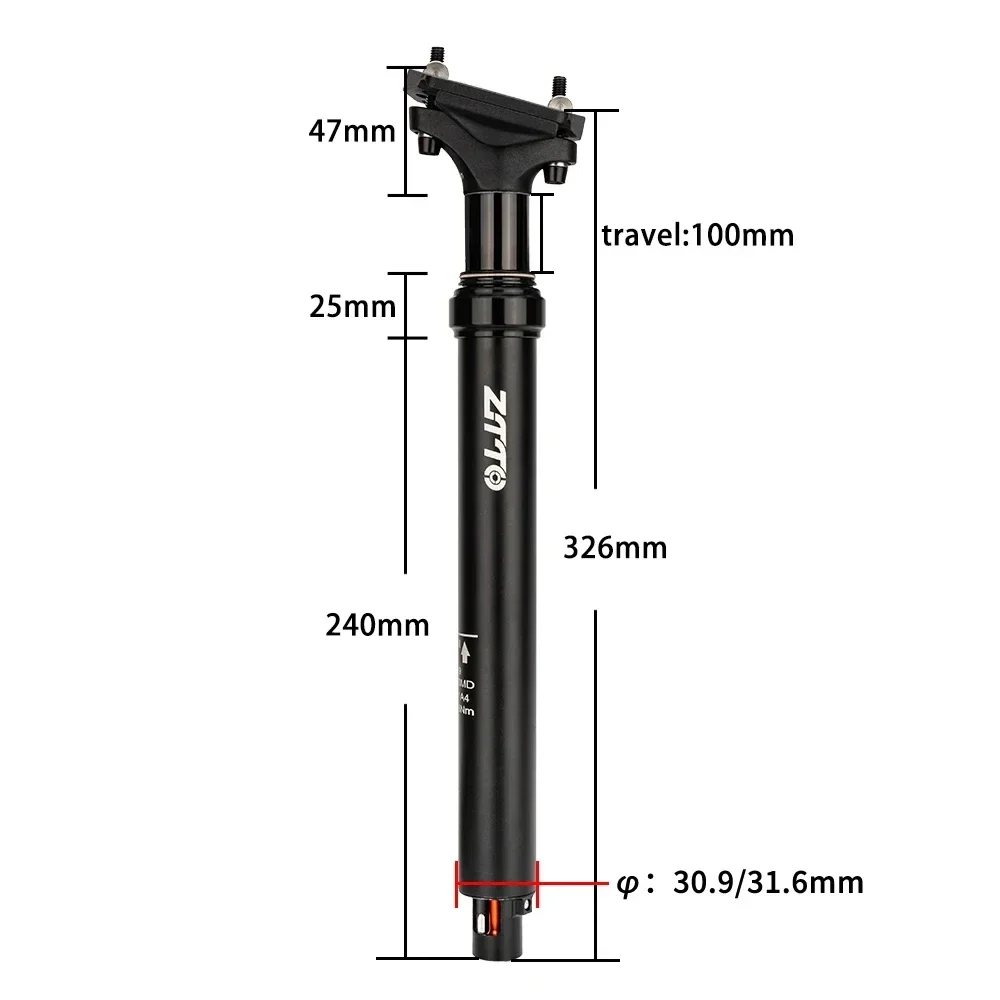 Bicycle Dropper Seat Post 30.9mm 31.6mm Adjustable Internal Routing Remote Control MTB DH Suspension Seatpost Parts 100mm Travel