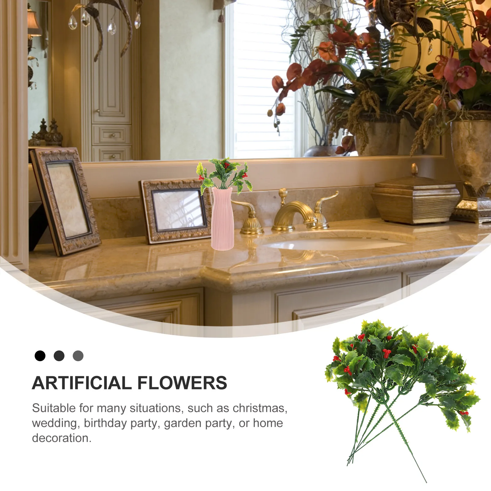 

12pcs Artificial Fake Plastic Artificial Decorative Fake Flowers Flowers Wedding Party Garden Home Xmas Decoration
