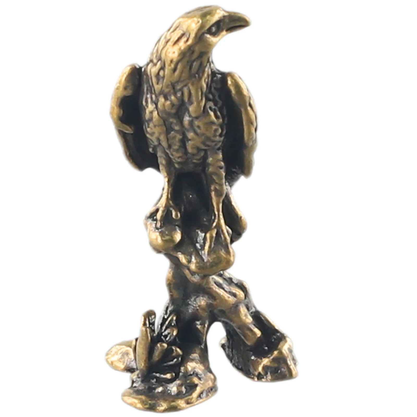 Brass Fengshui Handmade for eagle Statue Ornament Vintage Copper Bird Desk Animal Decor for sculpture Home Office Decoration