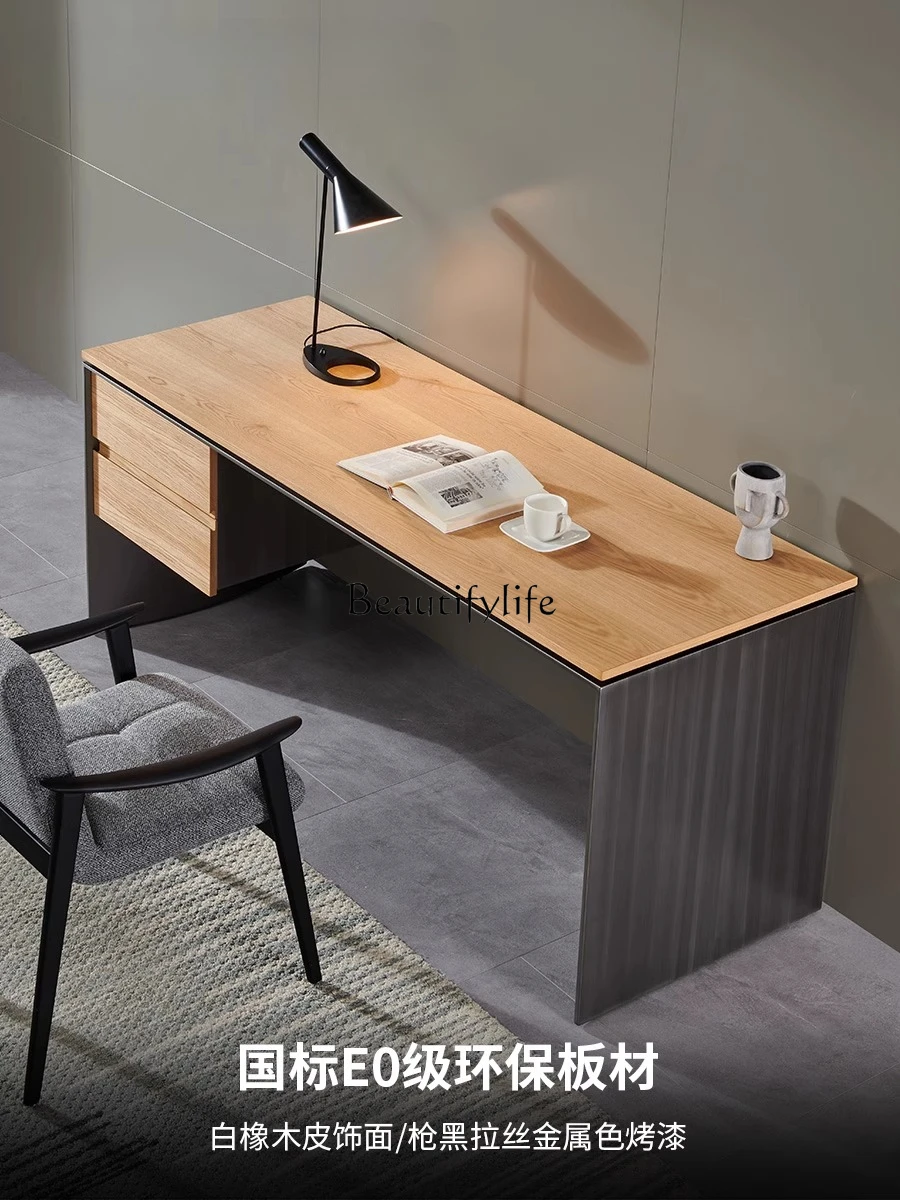 

02 Household computer desk Large long desk Italian minimalist