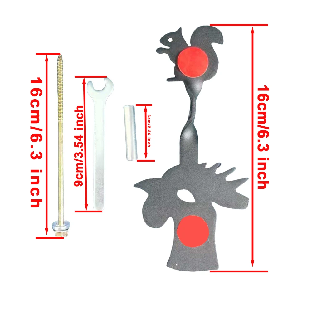 

Доступны варианты красного, желтого и черного цвета — двуглавая рогатка для практики стрельбы с вращающимся на 360 градусов петухом и белкой