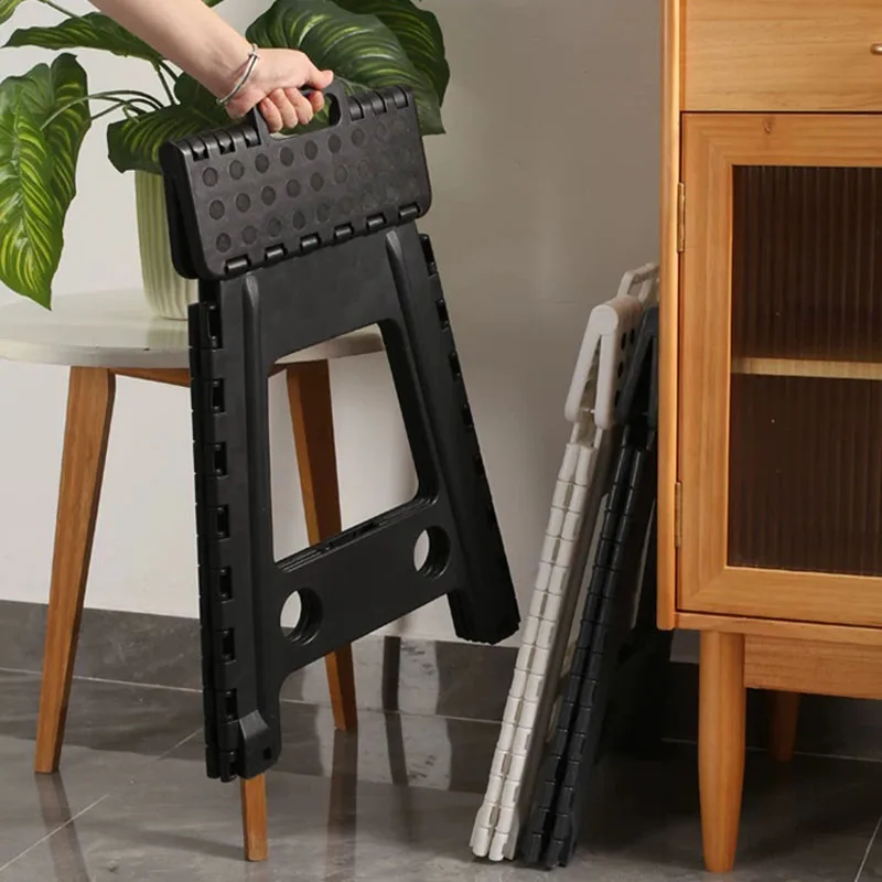 Plastic Foldable Bathroom Chair Portable Designer Space Saving Makeup Children Stool Outdoor Stackable Tabouret Home Furniture