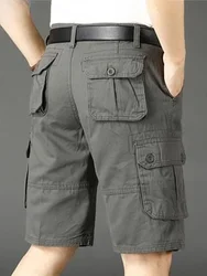 Khaki Half Men's Cargo Shorts Solid Male Bermuda Short Pants Big and Tall Designer Jogger Baggy New In Homme Jorts Cotton Luxury