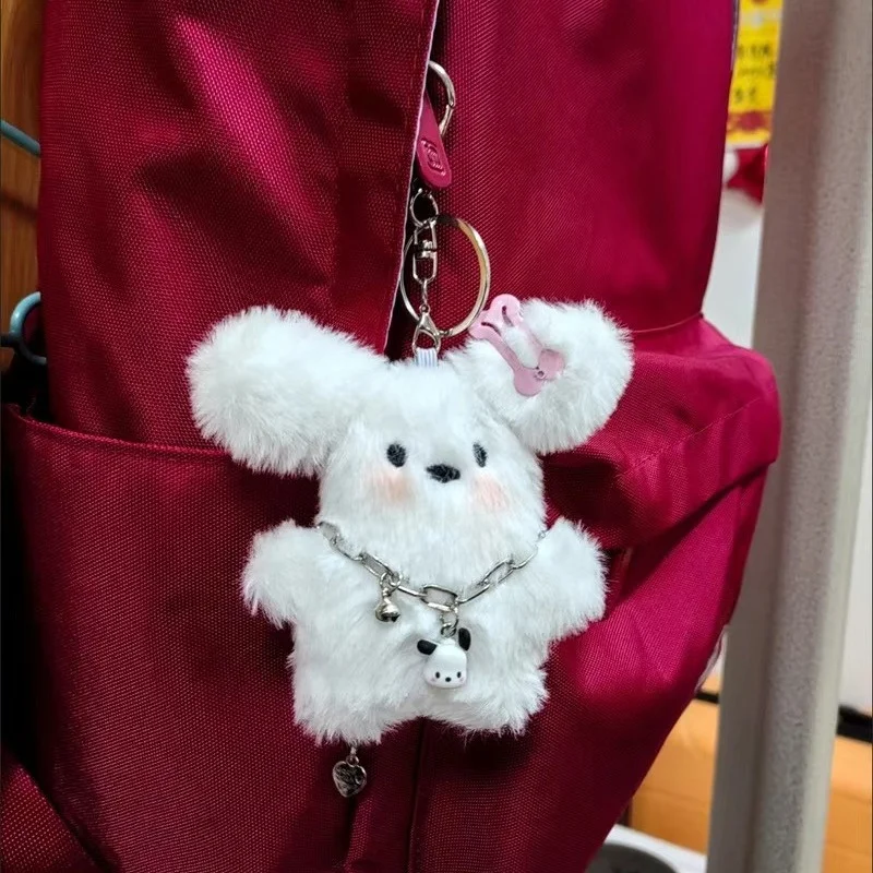 Sanrio Pochacco Cinnamoroll Keychain Kawaii Cinnamoroll Pochacco Plush Stuffed Key Buckle Accessories Girls Backpack Bag Pendant