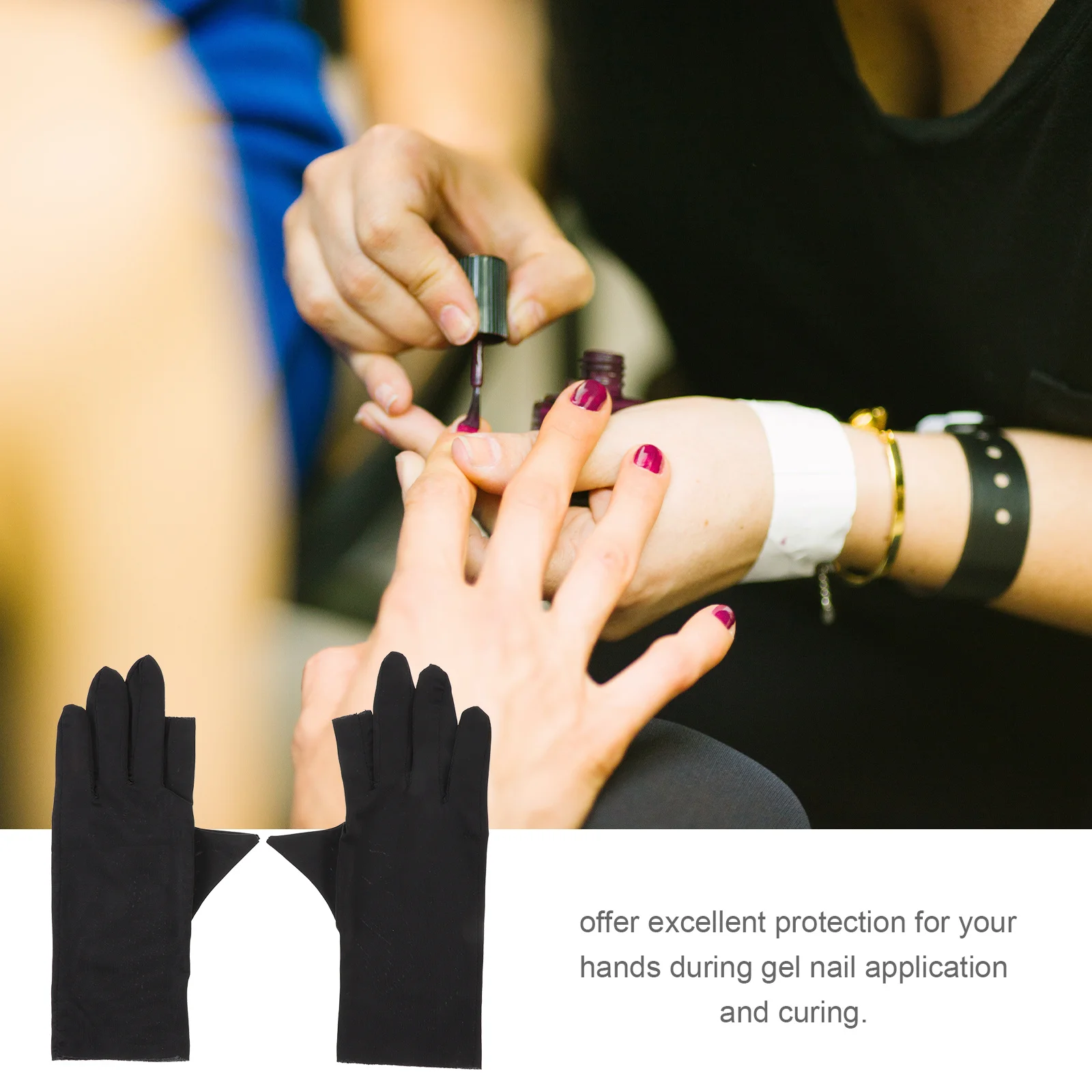 4 paia di guanti di protezione UV Accessori per manicure anti-uv Prevengono i calli Traspiranti e confortevoli per l'applicazione delle unghie in gel