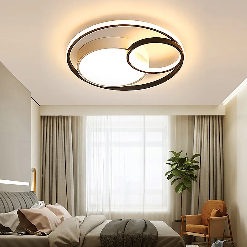 Simples Nordic Round LED Ceiling Lights, Lâmpadas Decorativas Modernas, Sala de estar, Quarto, Sala de jantar, Iluminação interior em casa