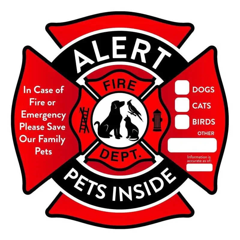 Pet Alert Safety Fire Rescue Sticker Save Pets Emergency Pet Inside Decal In Case Of Danger Pet In House Window Door Sign