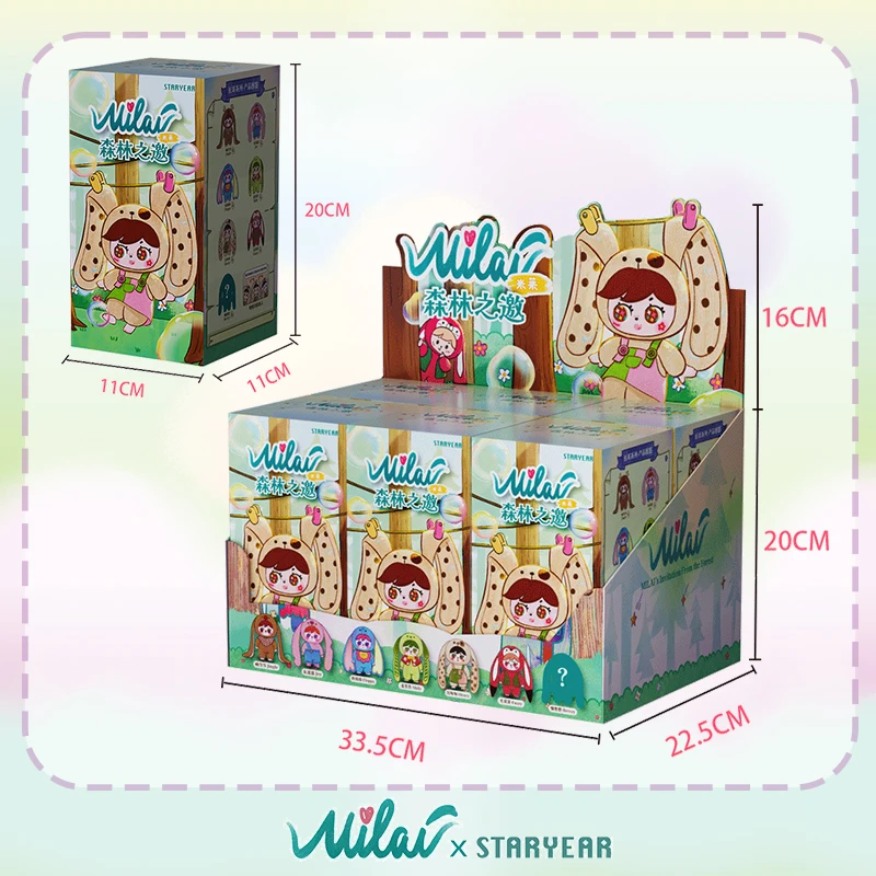 MILAI Vinyl-Gesicht, Kaninchen, Baby, Waldtiere, Puppe, lange Ohren, gefülltes Plüschtier, Sammlung mit rotierenden Augen, Kindergeburtstagsgeschenke
